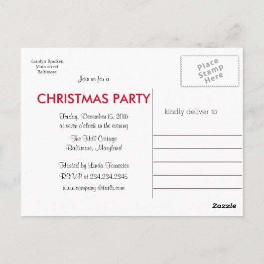 Carte Postale Dessin de motoneige amusant | Fête de Noël (Dos)