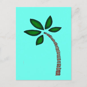 Carte Postale Dessin de palmier Brown et vert
