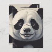 Carte Postale Dessin de Panda (Devant / Derrière)