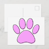 Carte Postale Dessin de patte de chien mignon (Devant / Derrière)