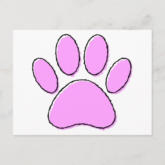 Carte Postale Dessin de patte de chien mignon (Devant)