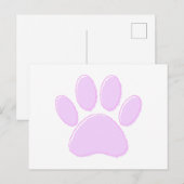Carte Postale Dessin de patte de chien rose clair mignon (Devant / Derrière)