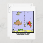 Carte Postale Dessin de pêche : leurres (Devant / Derrière)