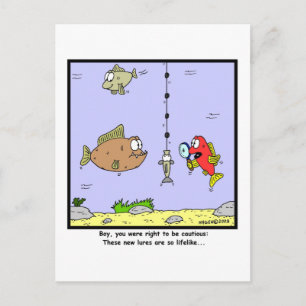 Carte Postale Dessin de pêche : Lures