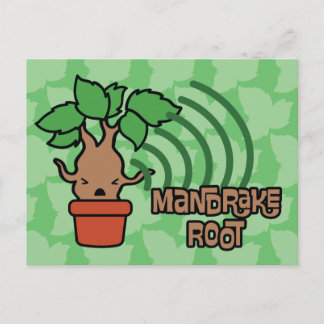 Carte Postale Dessin de personnage de mandragore hurlante de des