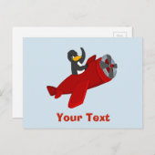 Carte Postale Dessin de pingouin volant (Devant / Derrière)