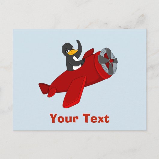 Carte Postale Dessin de pingouin volant (Devant)