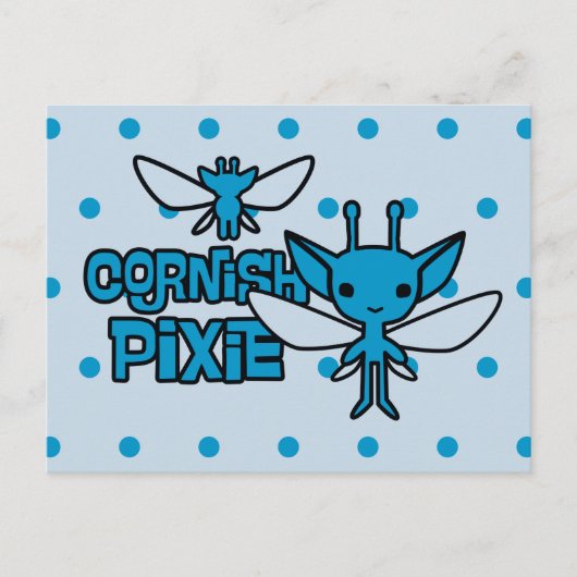 Carte Postale Dessin de Pixie de Cornouailles de dessin animé (Devant)