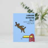 Carte Postale Dessin de plongée au chocolat Labrador (Debout devant)