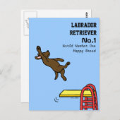 Carte Postale Dessin de plongée au chocolat Labrador (Devant / Derrière)