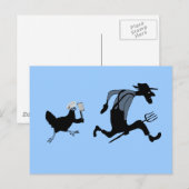 Carte Postale Dessin de poulet (Devant / Derrière)
