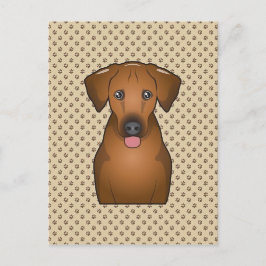 Carte Postale Dessin de Rhodesian Ridgeback (Devant)