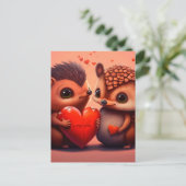 Carte Postale Dessin de Saint Valentin (Debout devant)