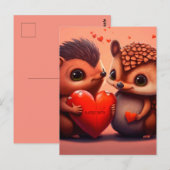 Carte Postale Dessin de Saint Valentin (Devant / Derrière)