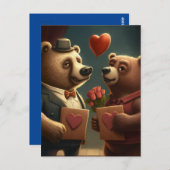 Carte Postale Dessin de Saint Valentin (Devant / Derrière)