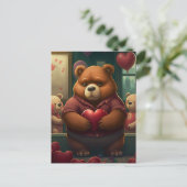 Carte Postale Dessin de Saint Valentin (Debout devant)