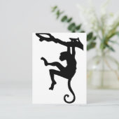 Carte Postale Dessin de singe tournant dans le silhouette de l'a (Debout devant)