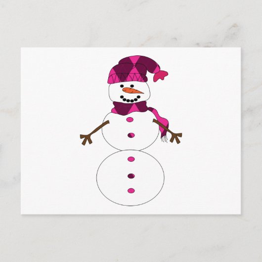 Carte Postale Dessin de Snowman (Devant)
