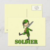 Carte Postale Dessin de soldat bâton (Devant / Derrière)
