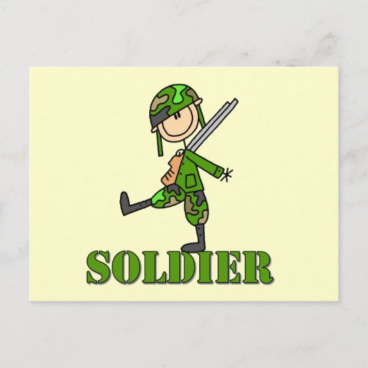 Carte Postale Dessin de soldat bâton (Devant)