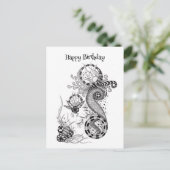 Carte Postale Dessin de Tangle Floral - (Debout devant)