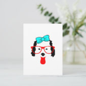 Carte Postale Dessin de tête de chien drôle mignon (Debout devant)