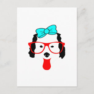 Carte Postale Dessin de tête de chien drôle mignon