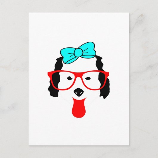 Carte Postale Dessin de tête de chien drôle mignon (Devant)