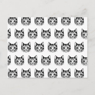 Carte Postale Dessin de visage de chat Esquisse Amateur de chat