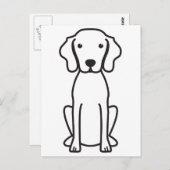 Carte Postale Dessin de Vizsla Chien (Devant / Derrière)