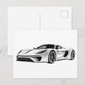 Carte Postale Dessin de voiture II (Devant / Derrière)