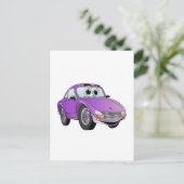Carte Postale Dessin de voiture sport violet (Debout devant)