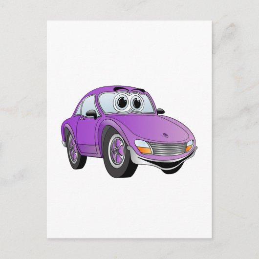 Carte Postale Dessin de voiture sport violet (Devant)