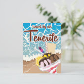 Carte Postale Dessin de voyage sur la crème glacée de Tenerife (Debout devant)