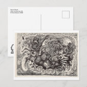 Carte Postale Dessin d'encre de bête hybride (Devant / Derrière)