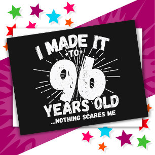 Carte Postale Dessin drôle de 96 ans pour un anniversaire, mème 