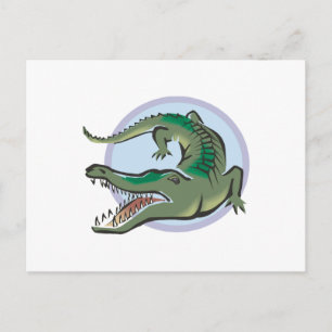 Carte Postale Dessin du cercle du crocodile/alligator