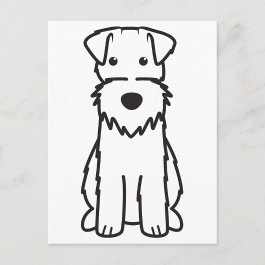 Carte Postale Dessin du chien de Terrier Fox Wire (Devant)