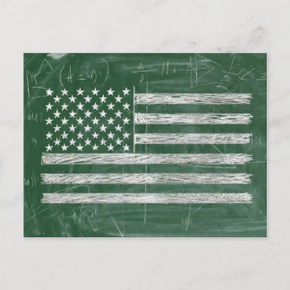 Carte Postale Dessin du drapeau américain sur tableau noir (dess