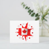 Carte Postale Dessin du drapeau canadien (Debout devant)