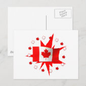 Carte Postale Dessin du drapeau canadien (Devant / Derrière)