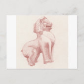 Carte Postale Dessin du lion gardien de pierre (Devant)