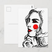 Carte Postale Dessin du modèle mode (Devant / Derrière)