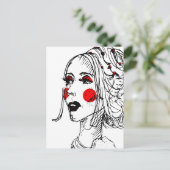 Carte Postale Dessin du modèle mode (Debout devant)