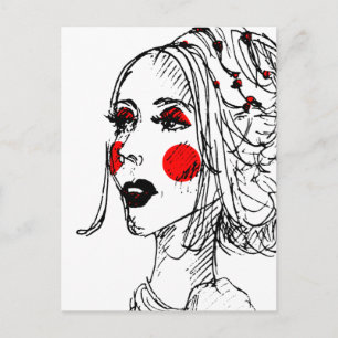 Carte Postale Dessin du modèle mode