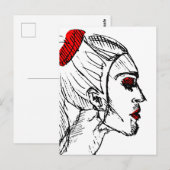 Carte Postale Dessin du modèle mode (Devant / Derrière)