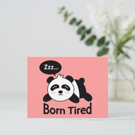 Carte Postale Dessin du Panda dormant mignon (Debout devant)