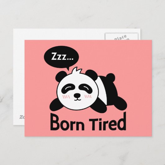 Carte Postale Dessin du Panda dormant mignon (Devant / Derrière)