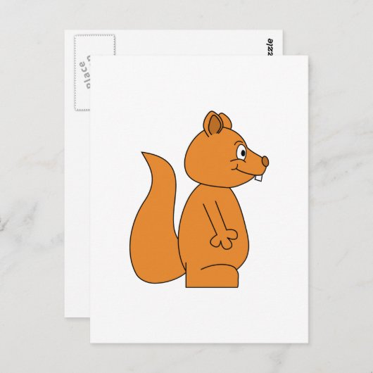 Carte Postale Dessin d'un écureuil rouge (Devant / Derrière)