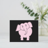 Carte Postale Dessin d'un éléphant rose (Debout devant)